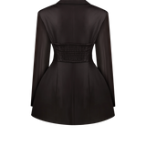 Swan leather jacket-dress