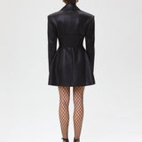 Swan leather jacket-dress