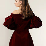 Bohemian bordeaux mini dress